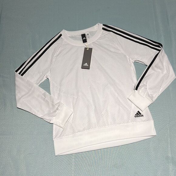 ADIDAS Like New Women’s 3-stripe mesh long-sleeve shirt - Picture 2 of 6